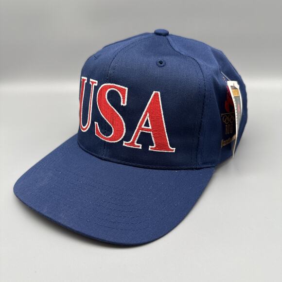 Vintage 1996 Starter Olympics Snapback Hat Atlanta USA Blue NWT - Picture 1 of 9